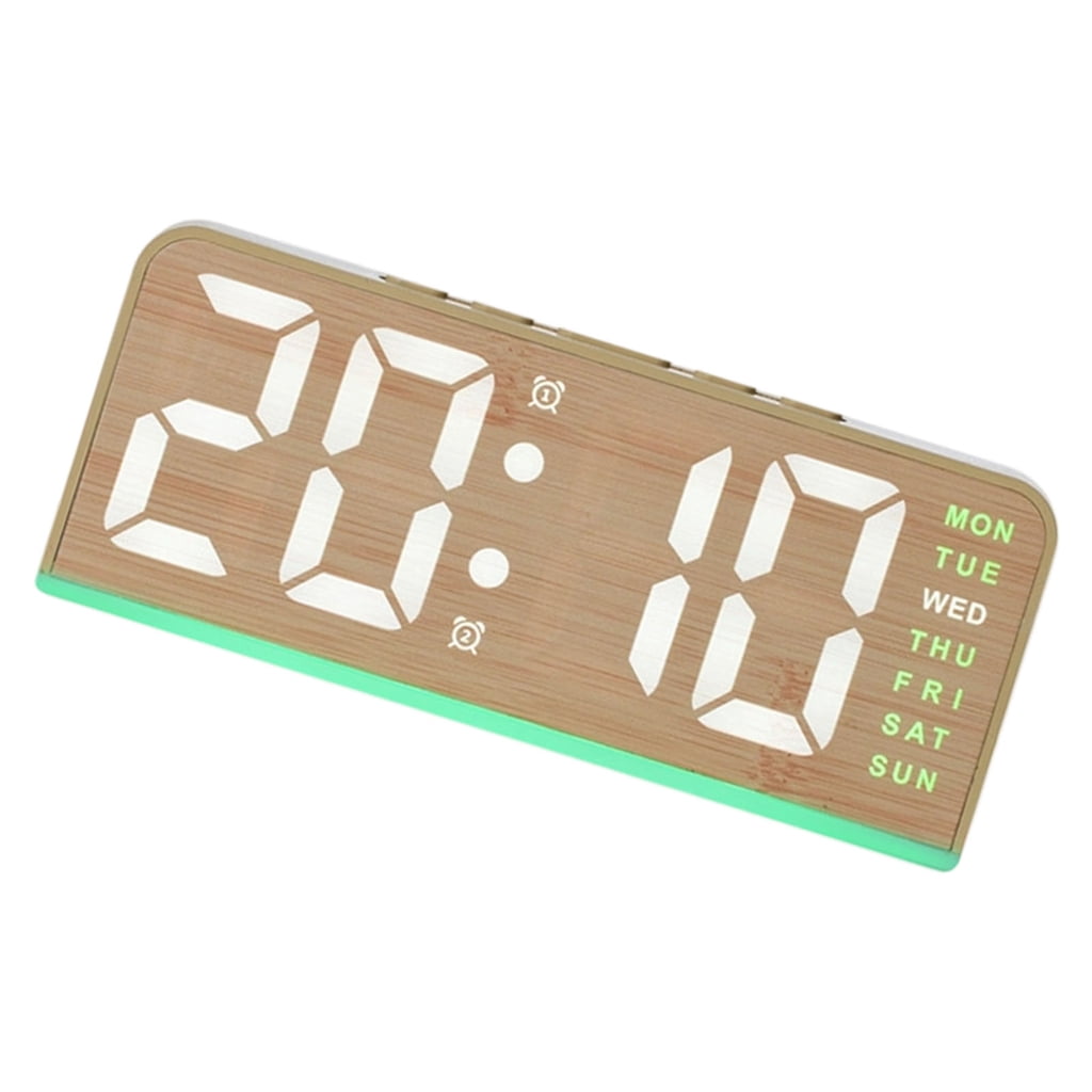 Time Keeping Display Weekday Display Alarm Clock with Date Time Screen, Plug-In Bedside ...