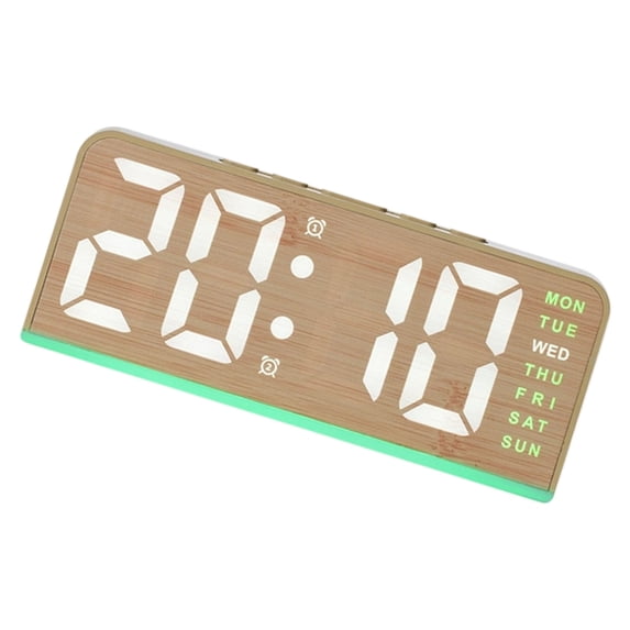 Clock Interfac Weekday Display Alarm Clock with Date Time Screen, Plug-In Bedside ...