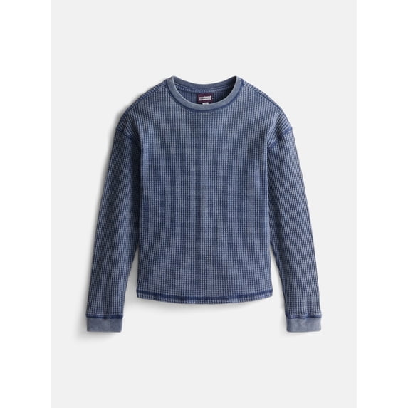 Weekend Academy Boy's Washed Thermal Tee with Long Sleeves, Sizes 4-18