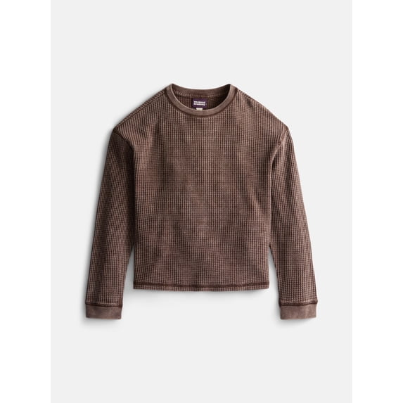 Weekend Academy Boy's Washed Thermal Tee with Long Sleeves, Sizes 4-18