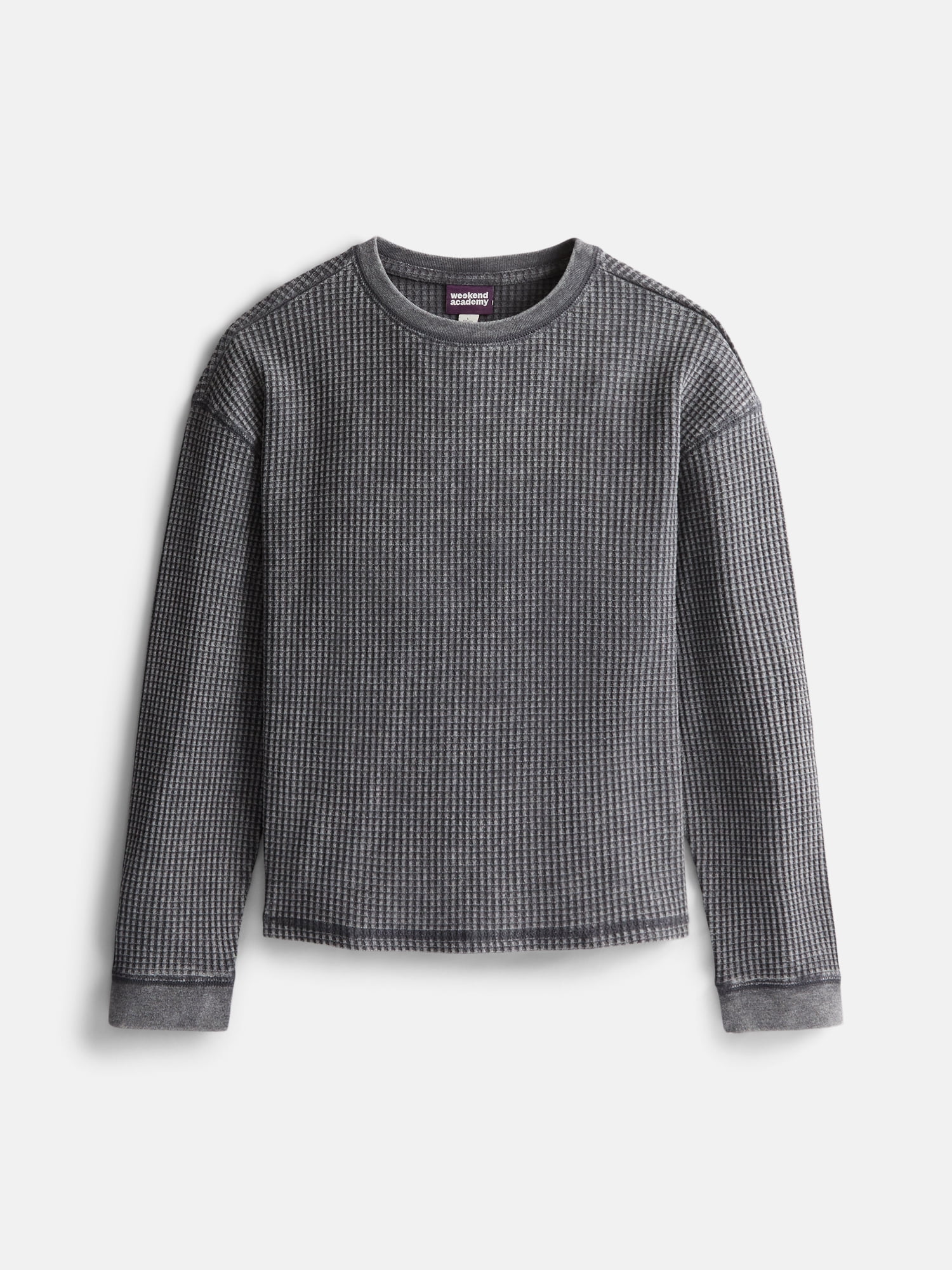 Weekend Academy Boy's Washed Thermal Tee with Long Sleeves, Sizes 4-18