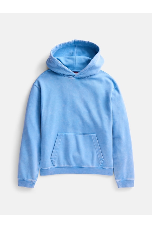 Boys Garment Washed Fleece Hoodie, Sizes 4-18