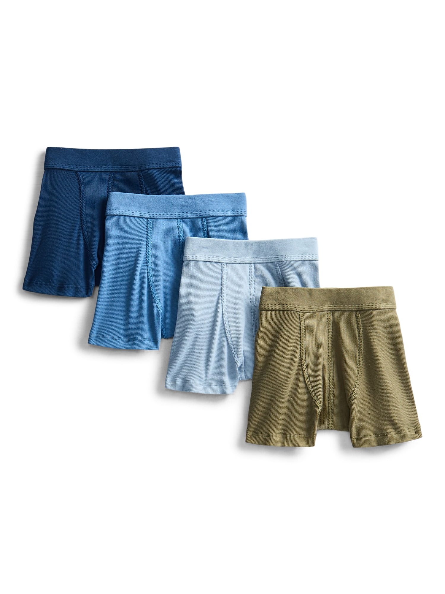 Weekend Academy Boys Stretch Ribbed Knit Boxer Briefs, 4-Pack, S-XL
