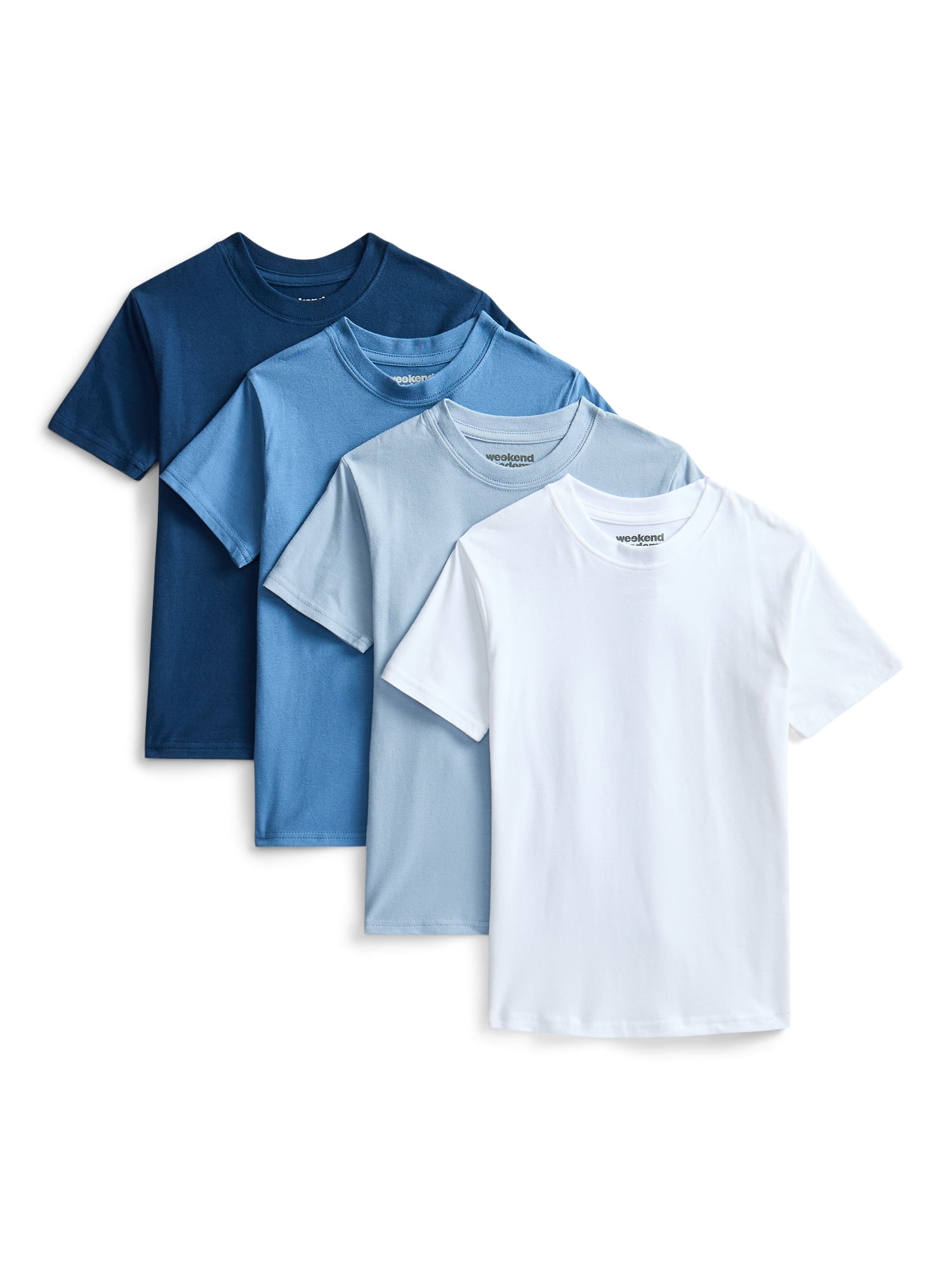 Weekend Academy Boys Cotton Blend Stretch Jersey Tee, 4-Pack, S-XL