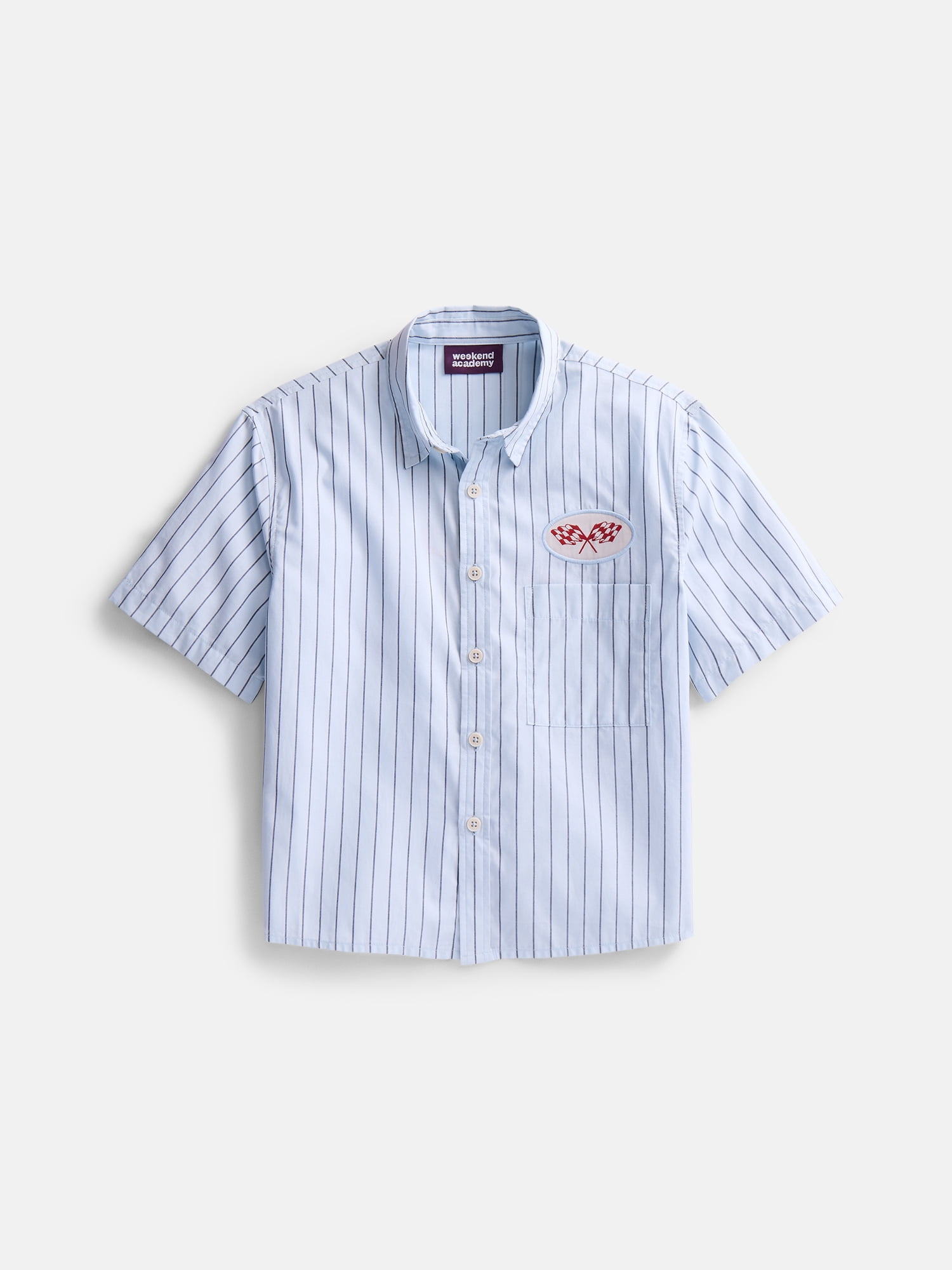 Weekend Academy Boys Cropped Cotton Poplin Work Shirt