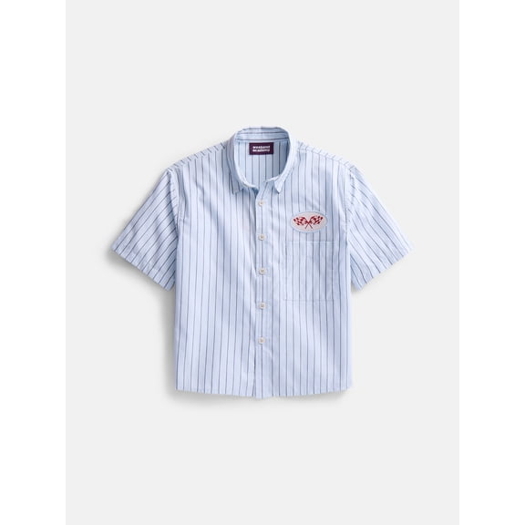 Weekend Academy Boys Cropped Cotton Poplin Work Shirt