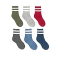 thumbnail image 1 of Weekend Academy Boys Mid Crew Socks, 6-Pack, Sizes S-L, 1 of 12