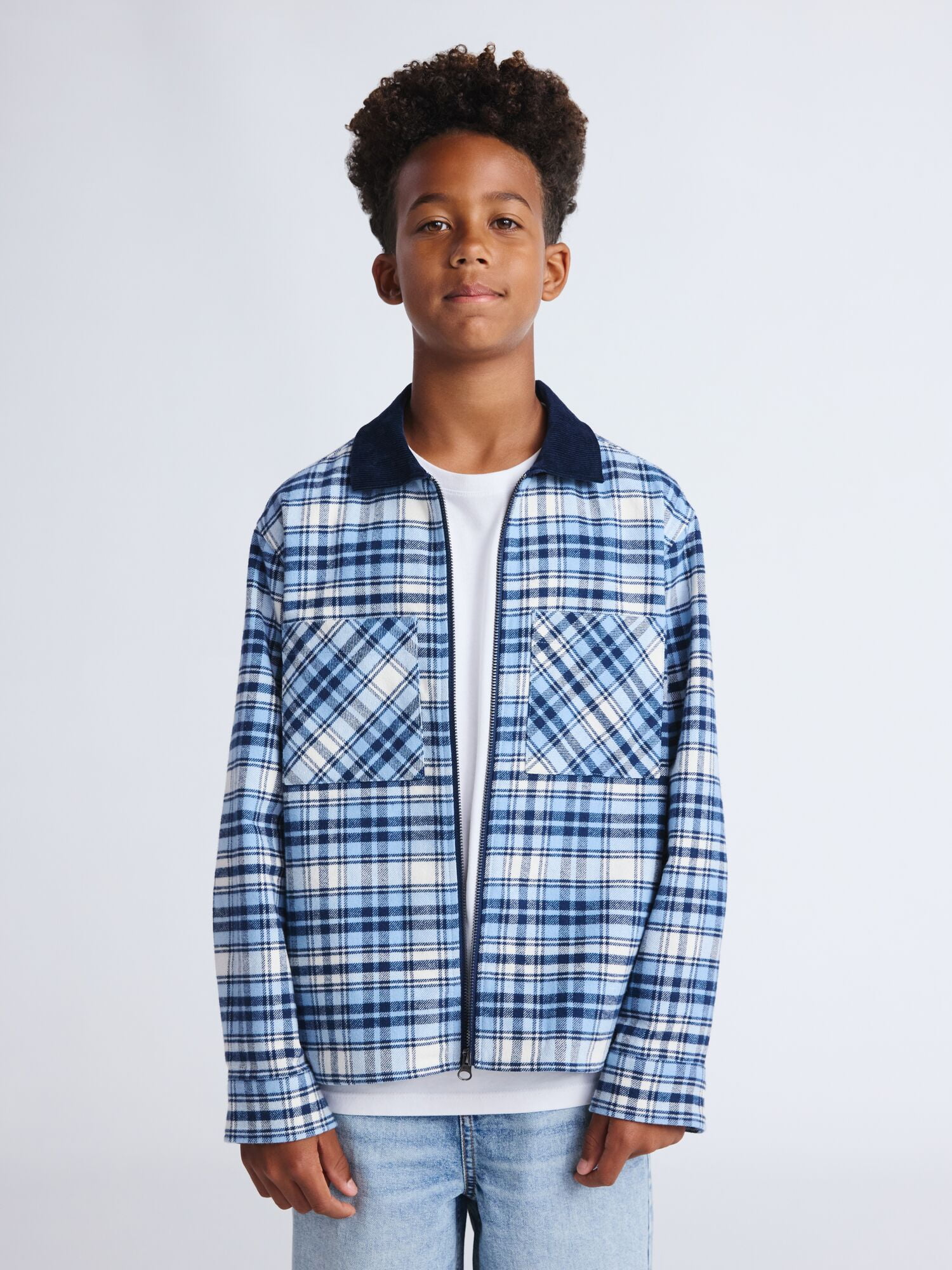 トップス Y-3 M CH3 WOOL FLANNEL HALF-ZIP TOP Men's Wool Blend Zip-front Timber Plaid Flannel Overshirt