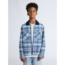 Weekend Academy Boys Flannel Full Zip Shacket, Sizes 4-18