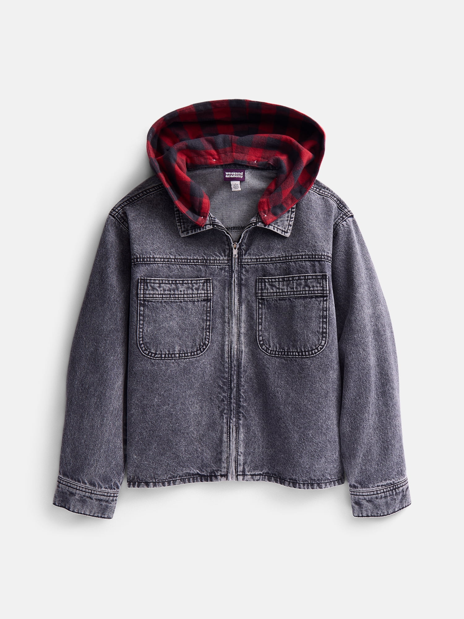 Weekend Academy Boys Hooded Denim Shacket, Sizes 4/5-18
