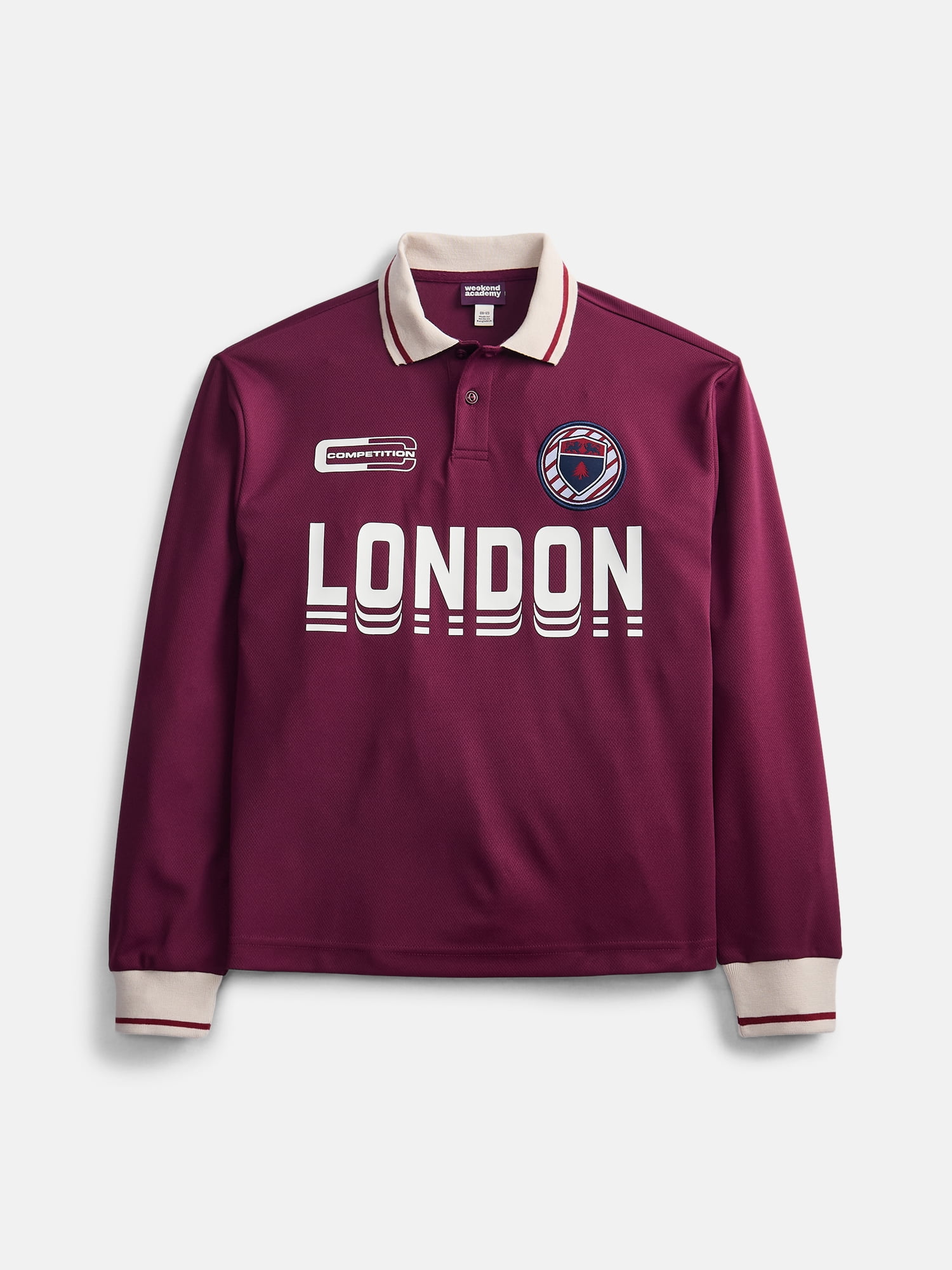 Weekend Academy Boys Soccer Jersey with Long Sleeves, Sizes 4-18