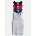 thumbnail image 1 of Weekend Academy Boys Ribbed Cotton Blend Stretch Tank Top, 4-Pack, XS-XL, 1 of 5