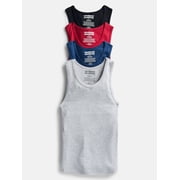 Weekend Academy Boys Ribbed Cotton Blend Stretch Tank Top, 4-Pack, XS-XL