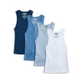 thumbnail image 1 of Weekend Academy Boys Ribbed Cotton Blend Stretch Tank Top, 4-Pack, XS-XL, 1 of 5