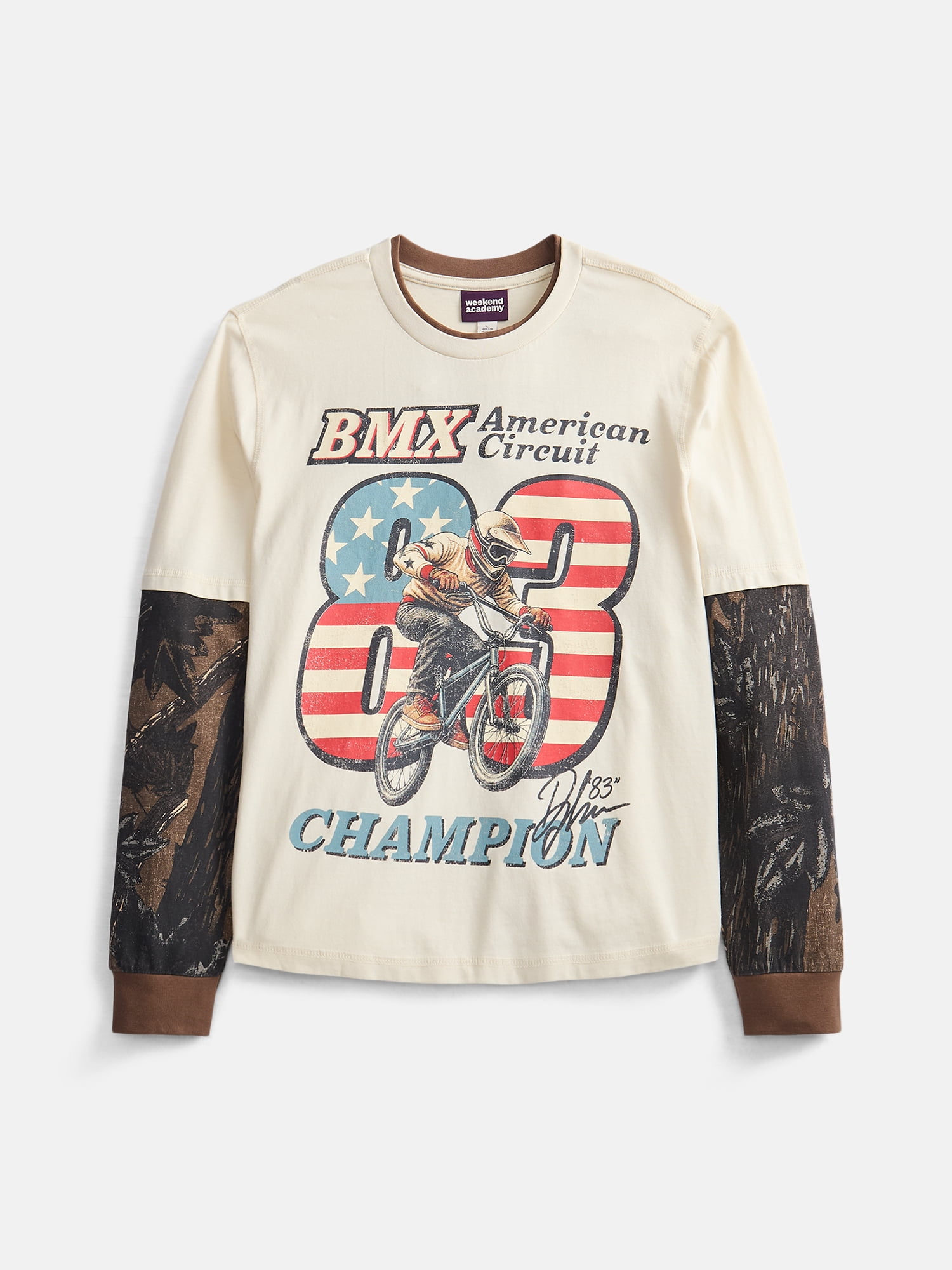 Weekend Academy Boys Layered Graphic Tee with Long Sleeves, Sizes 4-18