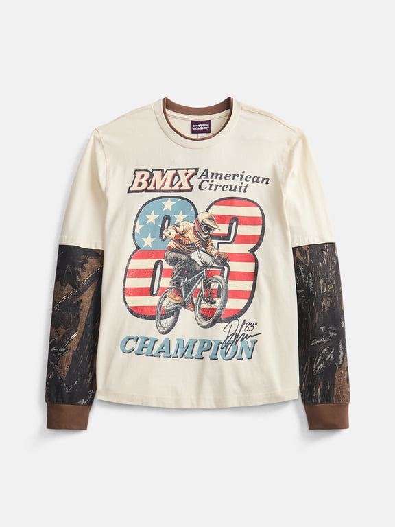 Boys Layered Graphic Tee with Long Sleeves, Sizes 4-18