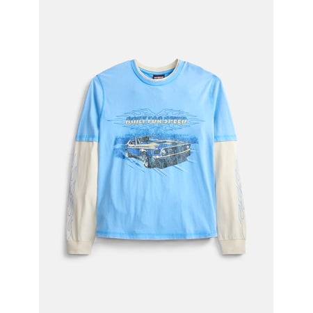 Weekend Academy Boys Layered Graphic Tee with Long Sleeves, Sizes 4-18