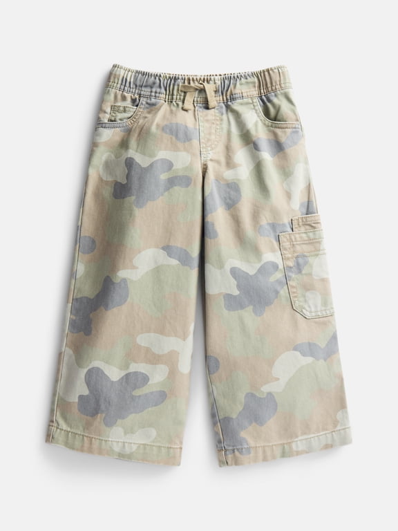 Cotton Cargo Pants with Wide Leg, Sizes 4-18 & Husky
