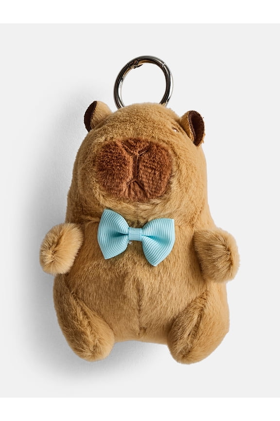Girls Bag Charm, Light Blue Capybara