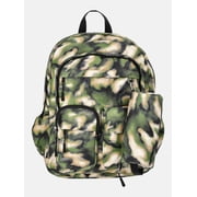 Weekend Academy Girl's Cargo Backpack with Pouch, Olive Abstract Camo