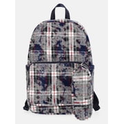 Weekend Academy Girl's Dome Backpack with Pouch, Navy Distressed Plaid