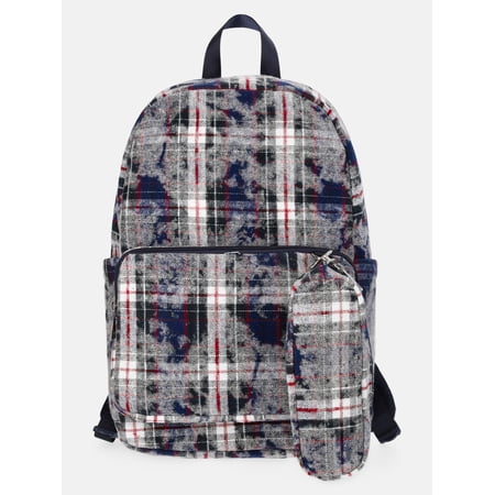 Weekend Academy Girl's Dome Backpack with Pouch, Navy Distressed Plaid