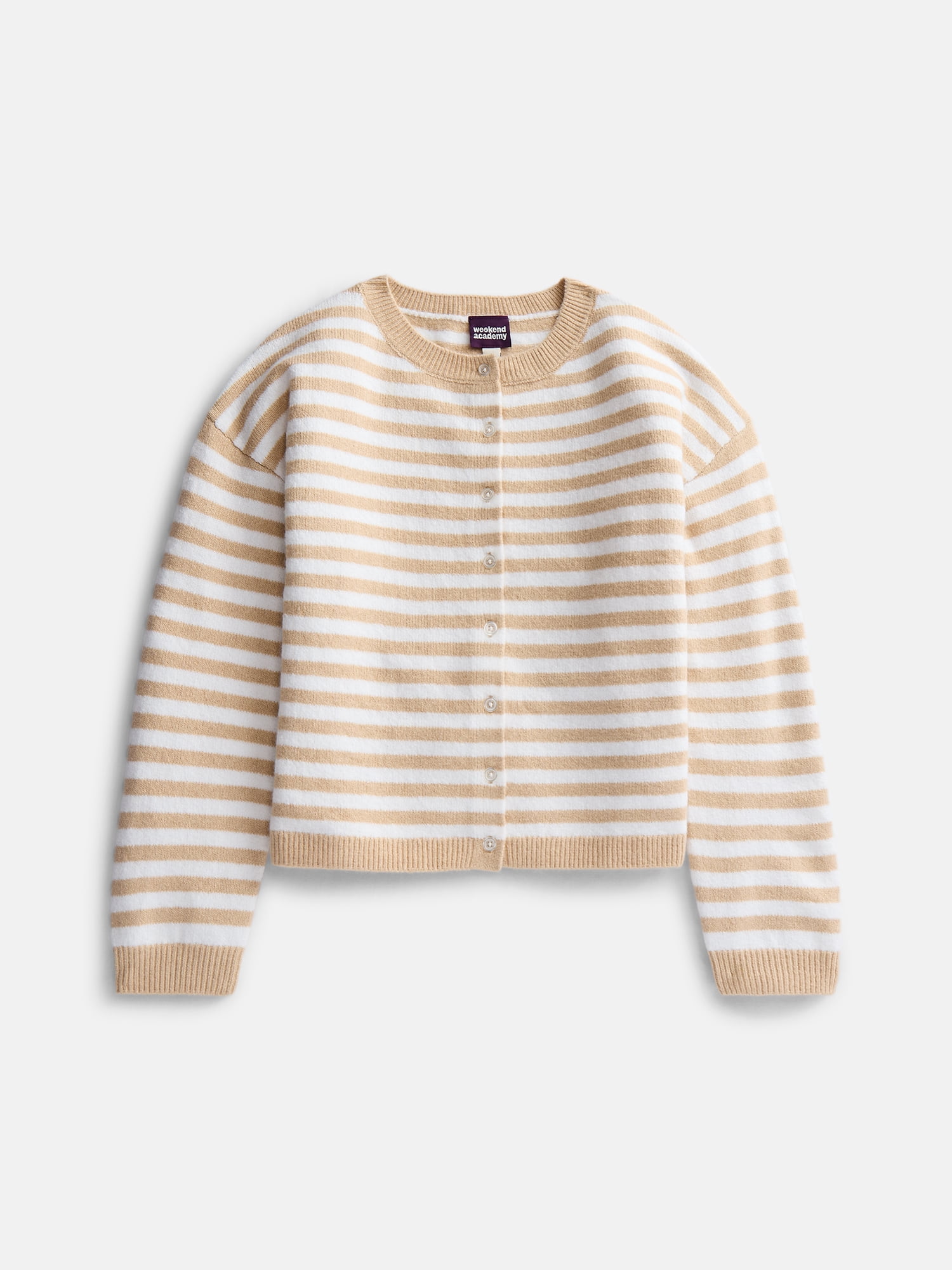 Weekend Academy Girls Button Front Cardigan with Long Sleeves, Sizes 4-18