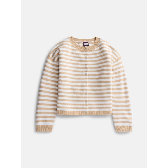 Weekend Academy Girls Button Front Cardigan with Long Sleeves, Sizes 4-18