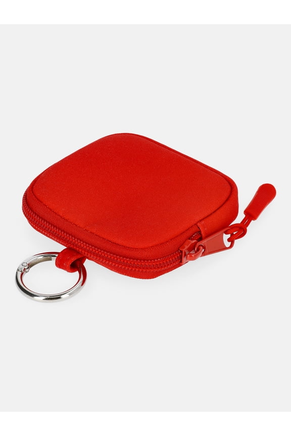 Girls Mini Zip Pouch Bag Charm, Red