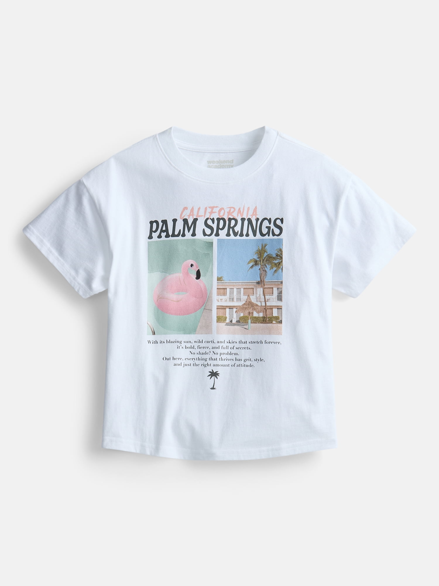 Weekend Academy Girls Graphic Cotton Tee with Short Sleeves, Sizes 4-18