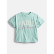 Weekend Academy Girls Oversized Graphic Tee with Short Sleeves, Sizes 4-18