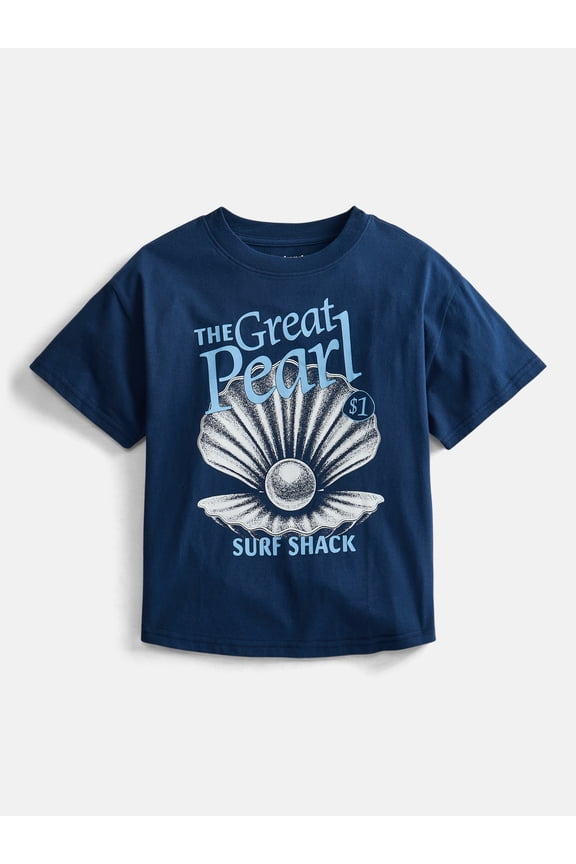 Girls Graphic Cotton Tee with Short Sleeves, Sizes 4-18