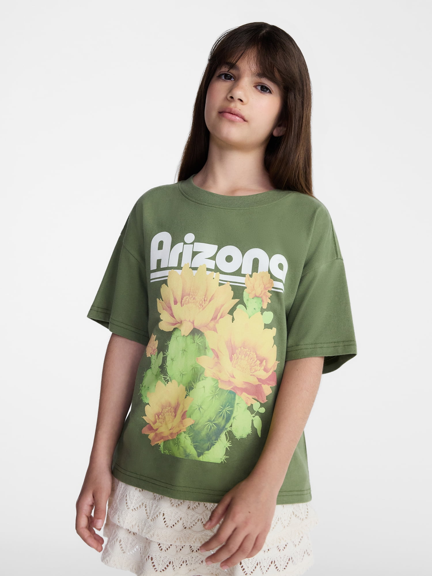 Weekend Academy Girls Graphic Cotton Tee with Short Sleeves, Sizes 4-18