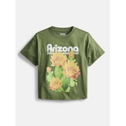 Girls Graphic Cotton Tee with Short Sleeves, Sizes 4-18
