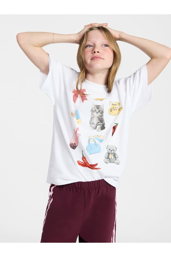 Girls Graphic Tee with Short Sleeves, Sizes 4-18