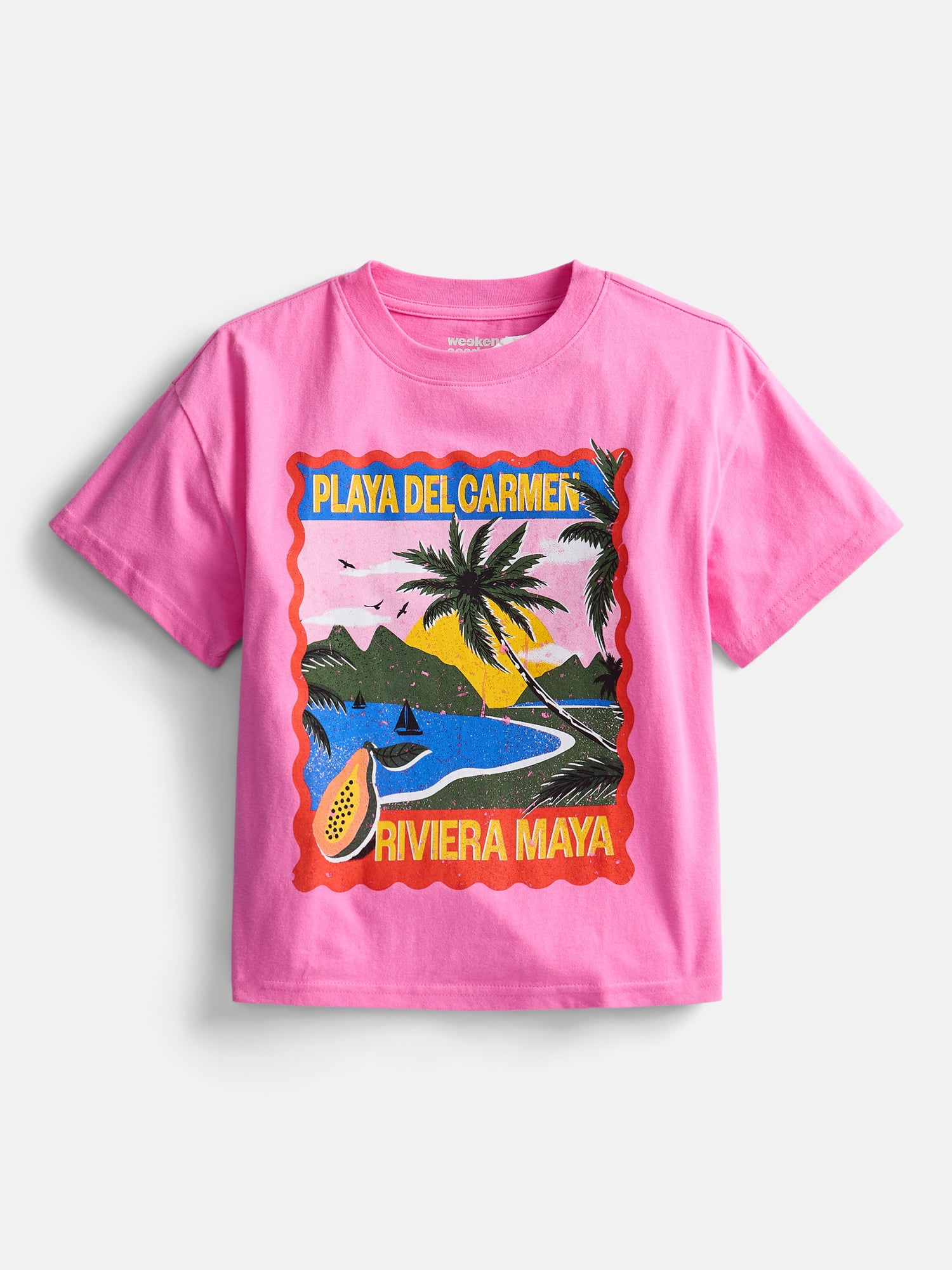 Weekend Academy Girls Graphic Cotton Tee with Short Sleeves, Sizes 4-18