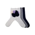 thumbnail image 1 of Weekend Academy Girls’ 3-Pack Floral Appliqué Crew Socks Sizes S-L, 1 of 6