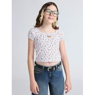 Weekend Academy Girls Cap Sleeve Top, Sizes 4-18