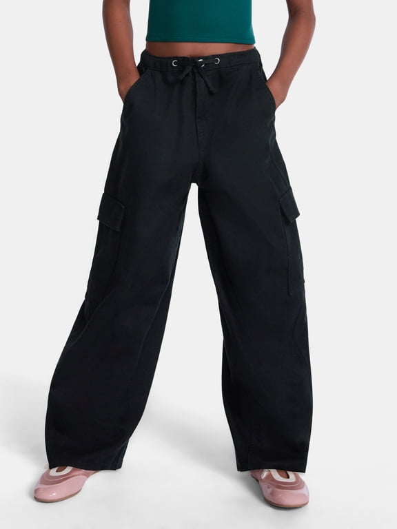Girls Cotton Cargo Parachute Pants, Sizes 4-18