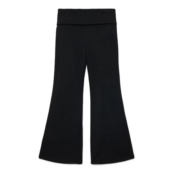 Weekend Academy Girls Cozy Foldover Waist Flare Pants, Sizes 4-18