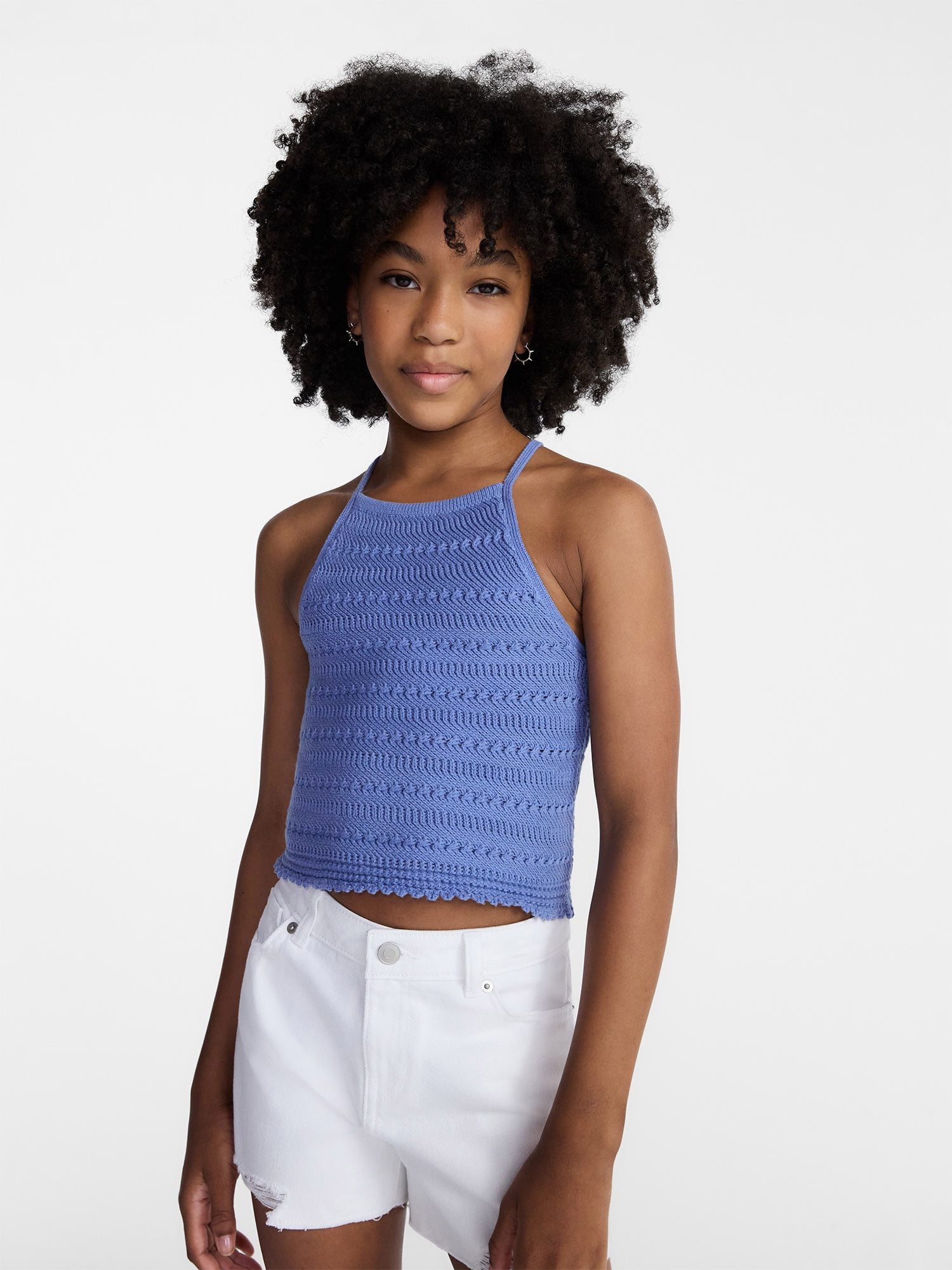Weekend Academy Girls Crochet Halter Top, Sizes 4-18