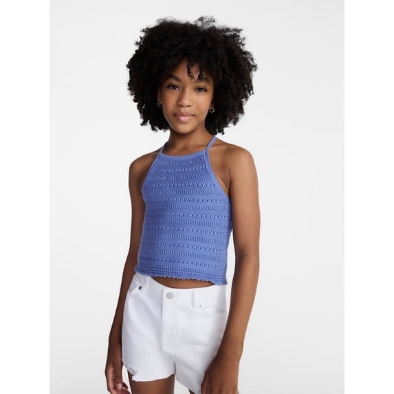 Weekend Academy Girls Crochet Halter Top, Sizes 4-18