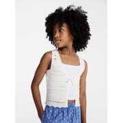 Girls Crochet Tie Front Vest, Sizes 4-18