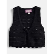 Girls Crochet Tie Front Vest, Sizes 4-18