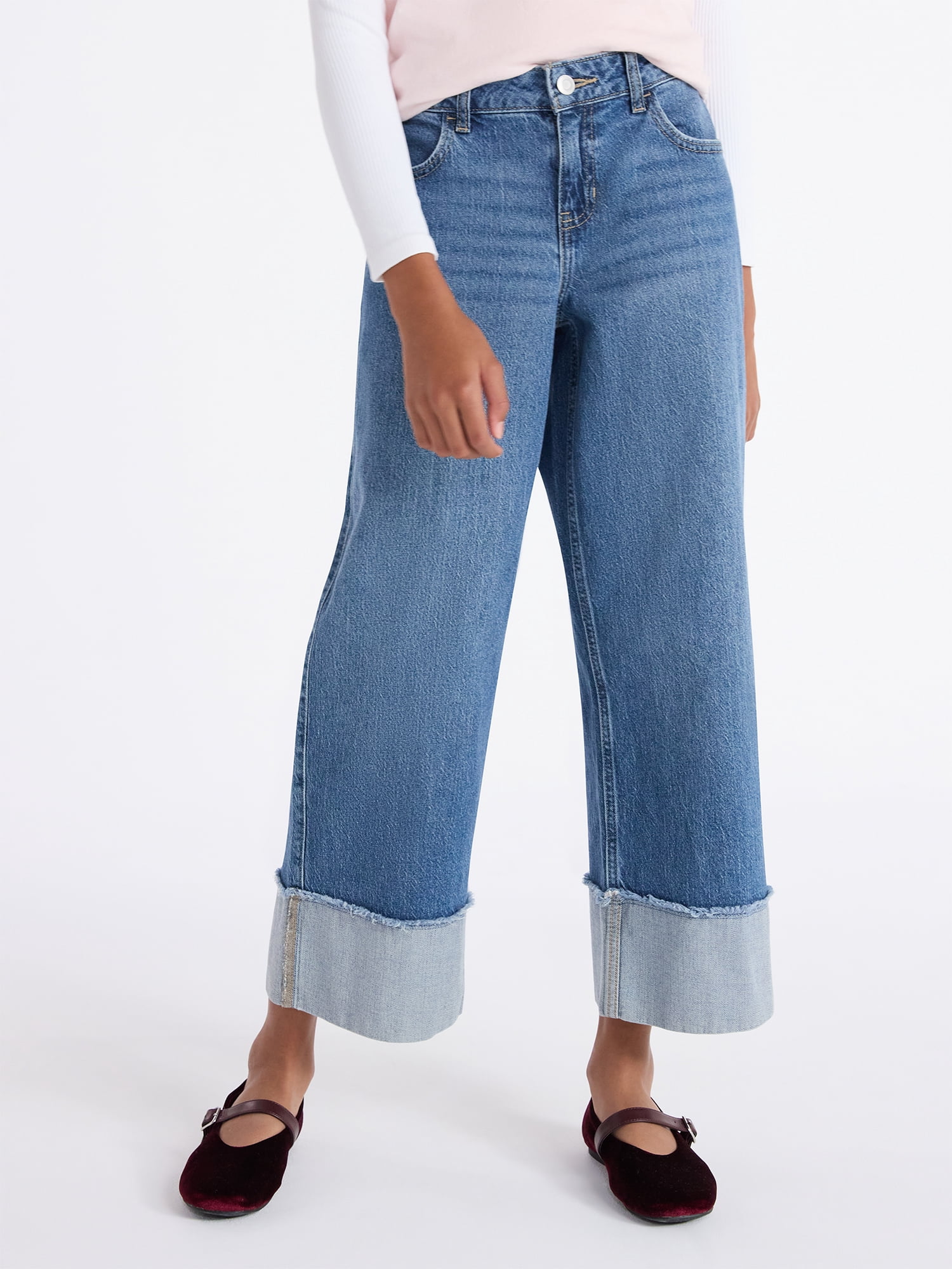 Weekend Academy Girls Cuffed Hem Jeans, Sizes 5-18