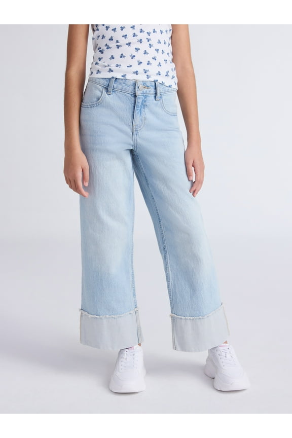 Girls Cuffed Hem Jeans, Sizes 5-18