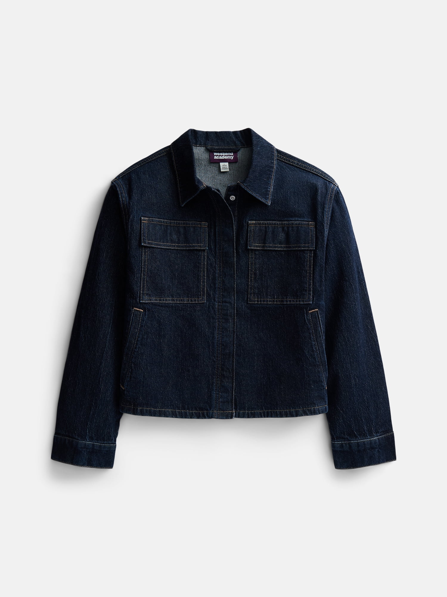 Weekend Academy Girls Denim Jacket, Gray, S (6-7), 99% Cotton - Walmart.com