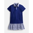 thumbnail image 1 of Weekend Academy Girls Double Ruffle French Terry Rugby Dress, Sizes 4-18, 1 of 3