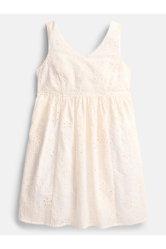 Girls Sleeveless Eyelet Dress, Sizes 4-18