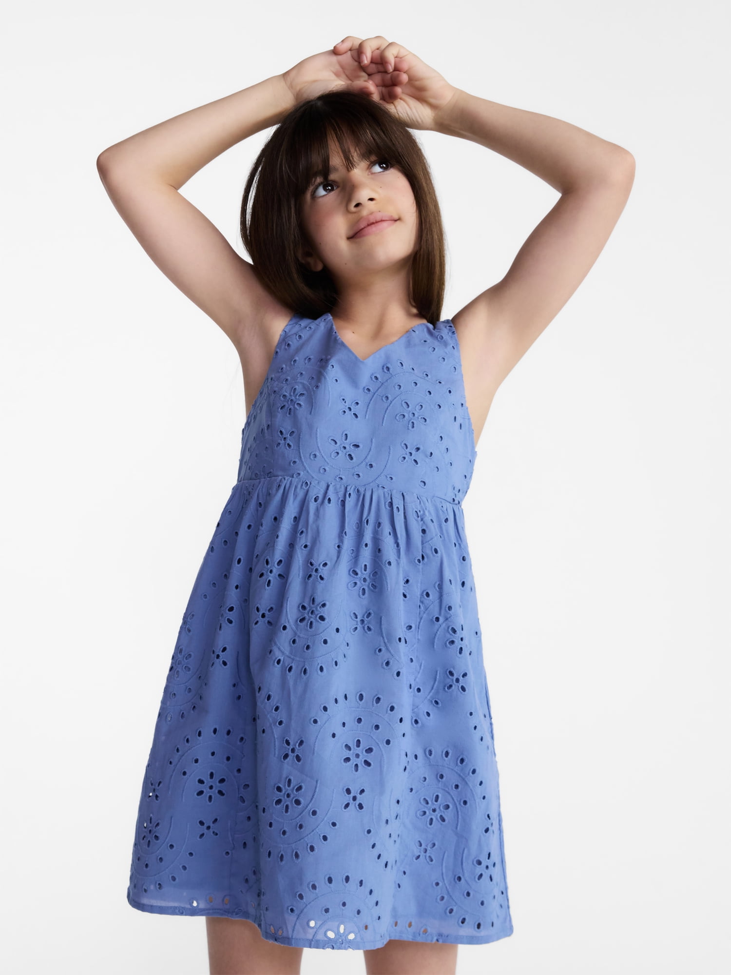 Weekend Academy Girls Sleeveless Eyelet Dress, Sizes 4-18